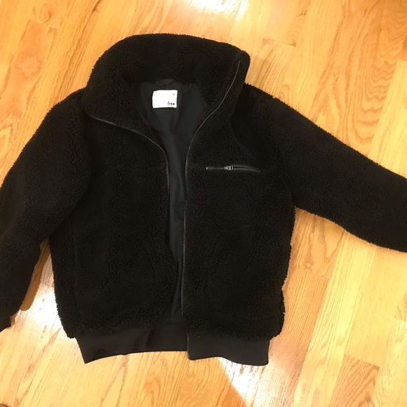 Aritzia Jackets & Blazers - Aritzia Wilfred Free Teddy Sherpa Jacket, Black, Small